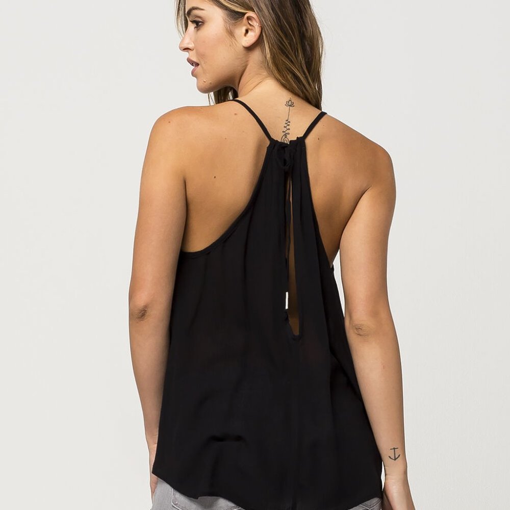 ROXY WOMEN'S BLACK SPAGHETTI STRAP TANK TOP SMALL - Picture 2 of 4